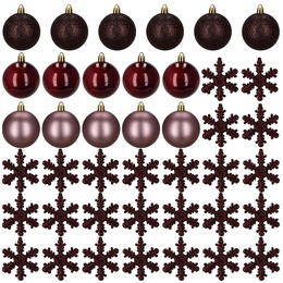 Bombki choinkowe 40 szt. zestaw dekoracji świątecznych, nietłukące, fioletowe