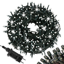 Lampki choinkowe 500 led biały zimny + flash 25m oświetlenie świąteczne IP44