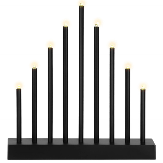 Świecznik adwentowy Led 9 świec czarny