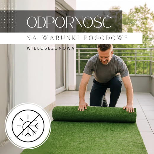 Sztuczna trawa 1 m na taras balkon miękka 7mm