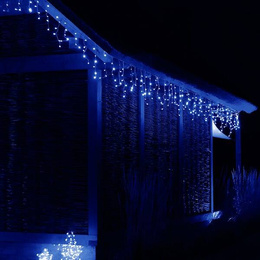 Kurtyna świetlna 500 led girlanda, lampki wewnętrzno-zewnętrzne sople niebieski