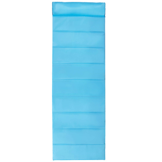 Materac plażowy z zagłówkiem, składany 180x60 cm mata z poduszką, niebieski