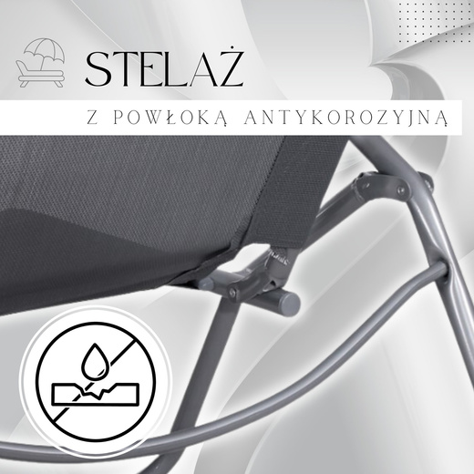 Leżak ogrodowy grawitacyjny szary
