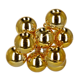 Bombki choinkowe, komplet 6 szt. dekoracja do stroika, mini bomki 54 szt. na druciku, złote