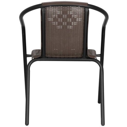 Meble ogrodowe metalowe zestaw stół 140x80 cm i 4 krzesła na taras balkon czarno-brązowe