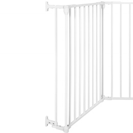 Bramka zabezpieczająca z barierkami 5 elementow 318 cm biała