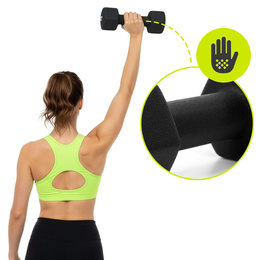 Hantle na stojaku zestaw 6 szt. obciążenia 1 kg, 2 kg, 3 kg do fitnessu, treningu domowego