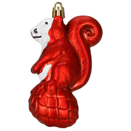 Bombki choinkowe 14 szt. mix wzorów: okrągłe, muchomorek, sowa, wiewiórka, dekoracje świąteczne, czerwone