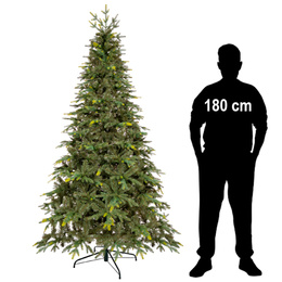 Choinka sztuczna 240 cm świerk naturalny jak żywy, ze stojakiem nowoczesny gęsty 