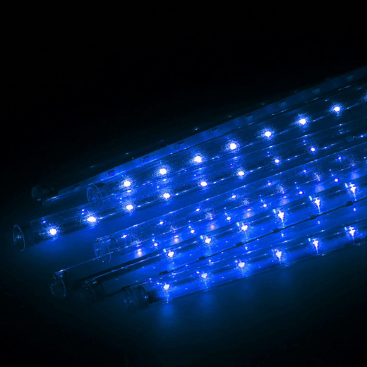 Lampki choinkowe 480 Led sople 10 szt. padający śnieg meteory zewnętrzne niebieskie
