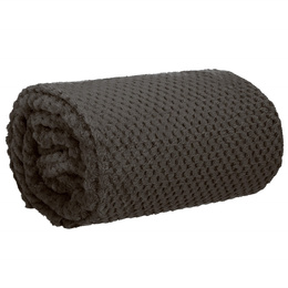 Narzuta na łóżko, pled 200x220 cm tłoczony koc na kanapę czarny