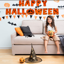 Dekoracje na Halloween girlanda 200 cm napis happy halloween ozdoby
