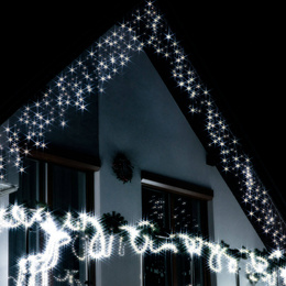 Kurtyna świetlna z pilotem 500 led girlanda, lampki wewnętrzno-zewnętrzne sople zimny biały