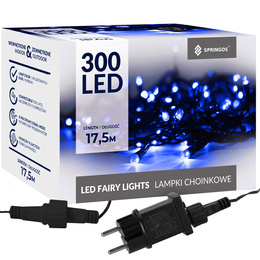 Lampki choinkowe 300 led niebieski 15m oświetlenie świąteczne IP44
