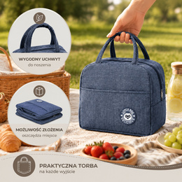 Torba termiczna na jedzenie 5L na biwak, piknik, plażę granatowa