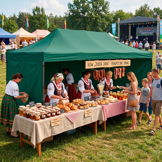 Namiot handlowy 3x6 m ogrodowy, pawilon na imprezy, catering zielony