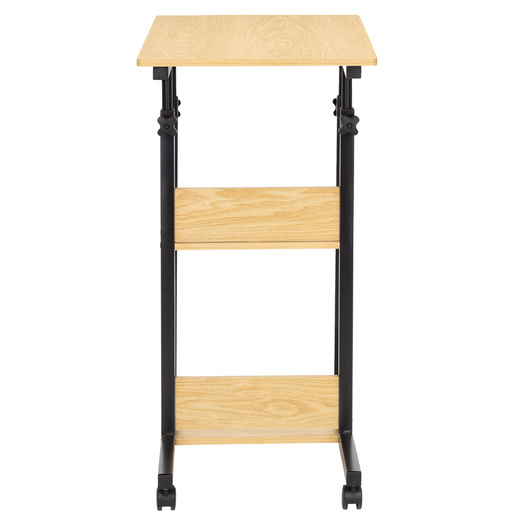 Stolik na kółkach regulowany 76-86 cm biurko mobilne pod laptopa jasnobrązowe
