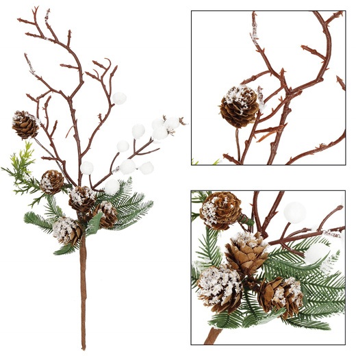 Gałązka świąteczna sztuczna dekoracja do stroika 33 cm