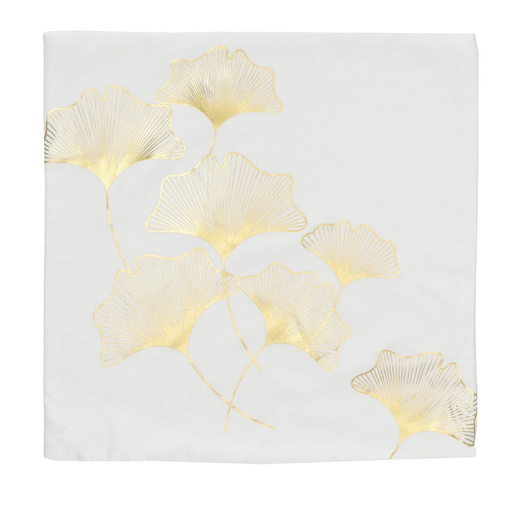 Poszewka dekoracyjna 40x40cm na poduszkę wzorzysta w liście