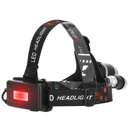 Latarka czołowa LED akumulatorowa T6 CREE czarna 