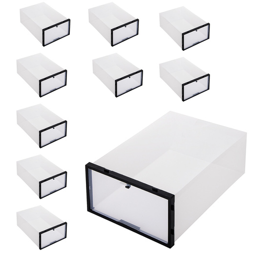 Pudełko na buty z otwieraną klapą 30,5x21x12,5 cm organizer na obuwie zestaw 10 szt.