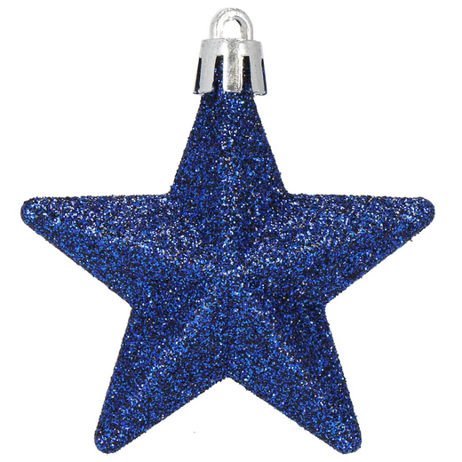 Bombki choinkowe 6 szt. gwiazdki ozdoby świąteczne zestaw granatowy