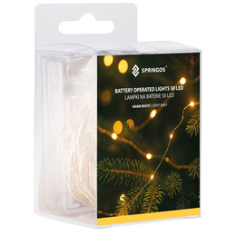 Lampki dekoracyjne 50 LED druciki mikro na baterie