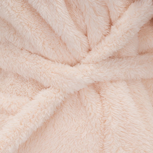 Szlafrok damski z polaru rozm. L/XL z kapturem i paskiem beżowy, miś 