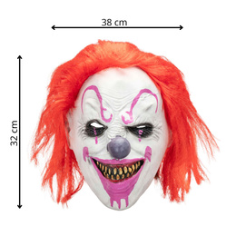 Maska na Halloween krwawy klaun z włosami zabójczy claun horror cosplay