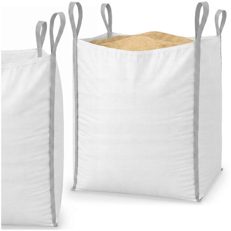 Big Bag worek 1000 kg mocny na gruz 145x90x90 cm kontener z uchwytami biały