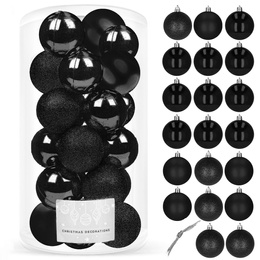 Bombki choinkowe 20 szt. ozdoby świąteczne zestaw 5 cm czarny