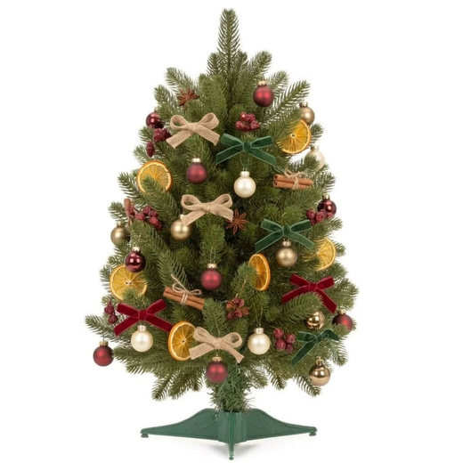 Sztuczna choinka 60 cm wianek, girlanda zestaw dekoracji świątecznych