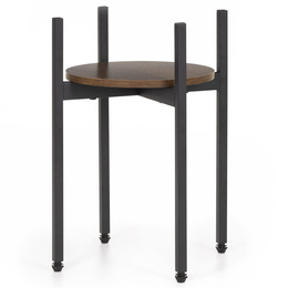 Kwietnik metalowy 42,5 cm stojak na kwiaty loft nowoczesny industrialny czarno-brązowy