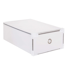 Pudełko na buty z szufladą 34x22x13,5 cm biały organizer zestaw 10 szt.