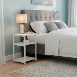 Szafka nocna, stolik z półkami do sypialni 35x31x59 cm nakastnik, biały