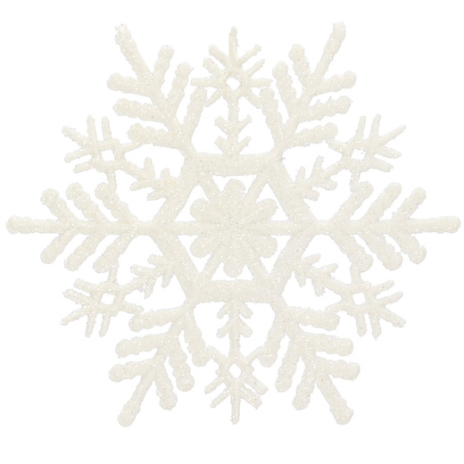 Zawieszka na choinkę śnieżynki 3 szt. ozdoba świąteczna 10,5 cm biały brokat