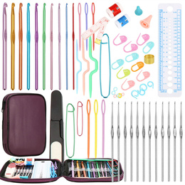 Zestaw do szydełkowania z etui 100 elementów szydełka 0.6-6.5 mm z akcesoriami
