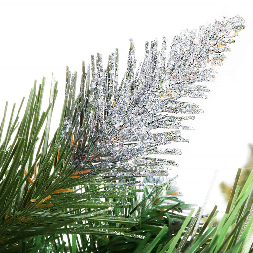 Choinka na pniu 140 cm sztuczna sosna diamentowa ośnieżona premium ze stojakiem i jutą