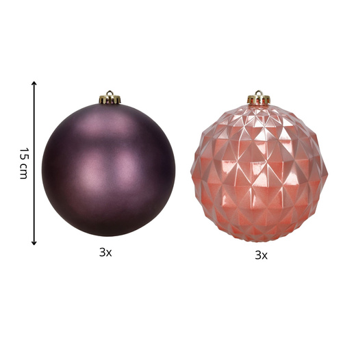 Bombki choinkowe 6 szt. ozdoby świąteczne 15 cm nietłukące