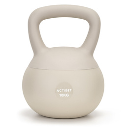 Kettlebell miękki 10 kg kula odważnik hantla ciężar do ćwiczeń fitness, beżowy