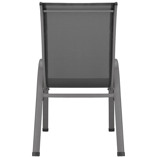 Krzesła ogrodowe 4 szt. metalowe wys. 92 cm na taras balkon 120 kg ciemnoszare