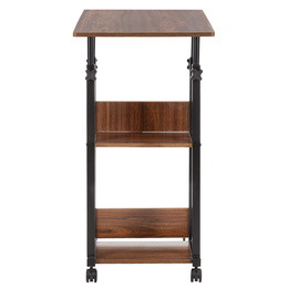 Stolik na kółkach regulowany 76-86 cm biurko mobilne pod laptopa ciemnobrązowe