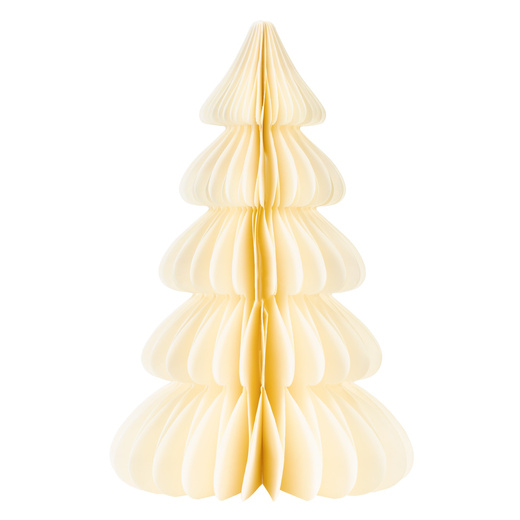 Papierowa choinka 18 cm ozdoba świąteczna dekoracja 3D z magnesem ecru