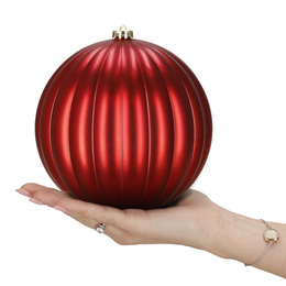 Bombki choinkowe 3 szt. duże ozdoby świąteczne 20,5 cm brokat czerwone