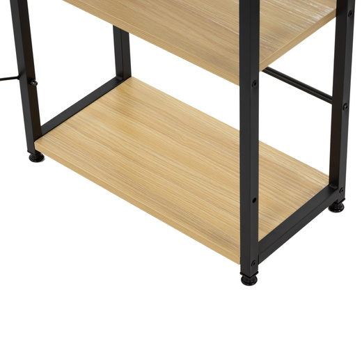 Biurko komputerowe z regałem nowoczesne, stolik loft 120x48x122 cm jasny brąz
