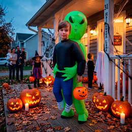Strój dmuchany kosmita, dekoracja, stylizacja na Halloween Alien przebranie 120-155 cm