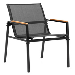 Meble ogrodowe, zestaw dla 4 osób sofa, krzesła, stolik metalowe, czarne