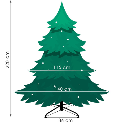 Choinka sztuczna 220 cm świerk naturalny PE
