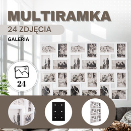 Ramka na zdjęcia 24 zdjęcia multiramka 10x15 biała