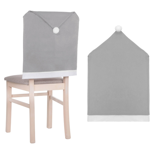 Pokrowiec na krzesło, czapka Mikołaja szara